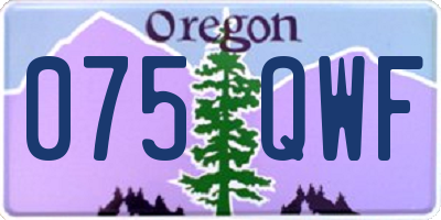 OR license plate 075QWF
