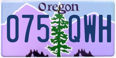 OR license plate 075QWH