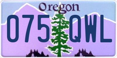 OR license plate 075QWL