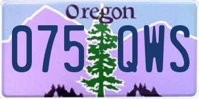 OR license plate 075QWS