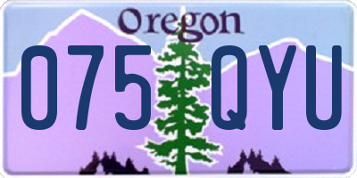 OR license plate 075QYU
