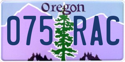 OR license plate 075RAC