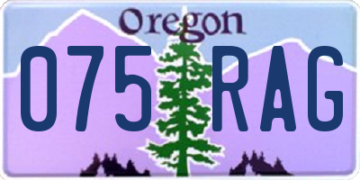 OR license plate 075RAG