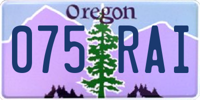 OR license plate 075RAI