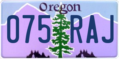 OR license plate 075RAJ