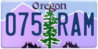 OR license plate 075RAM