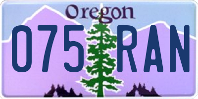 OR license plate 075RAN