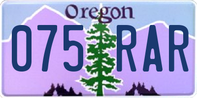 OR license plate 075RAR