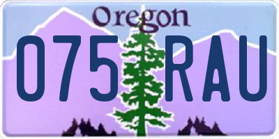 OR license plate 075RAU