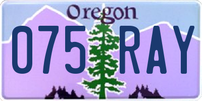 OR license plate 075RAY