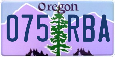 OR license plate 075RBA