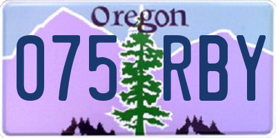 OR license plate 075RBY