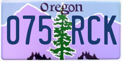 OR license plate 075RCK