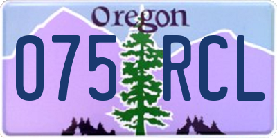 OR license plate 075RCL