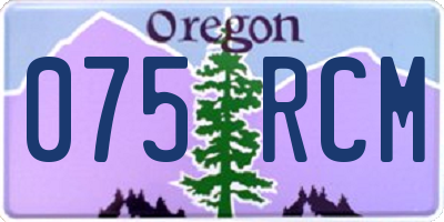 OR license plate 075RCM