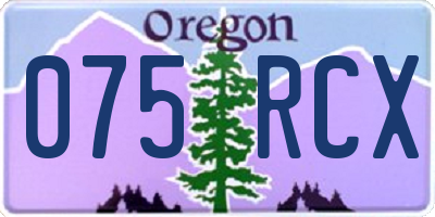 OR license plate 075RCX