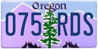 OR license plate 075RDS