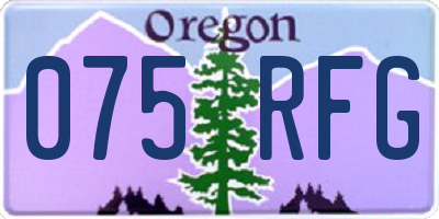 OR license plate 075RFG