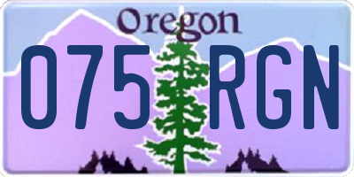 OR license plate 075RGN