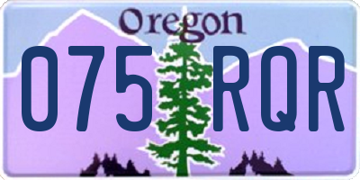 OR license plate 075RQR