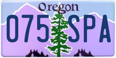 OR license plate 075SPA