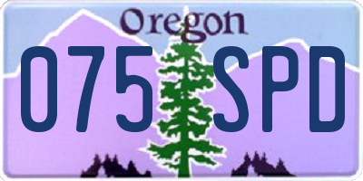 OR license plate 075SPD