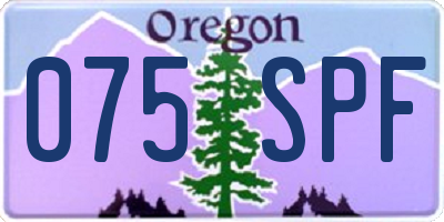 OR license plate 075SPF