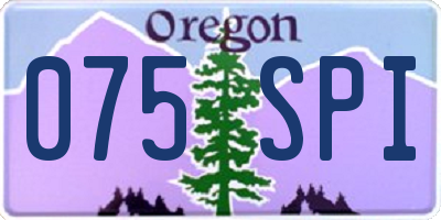 OR license plate 075SPI
