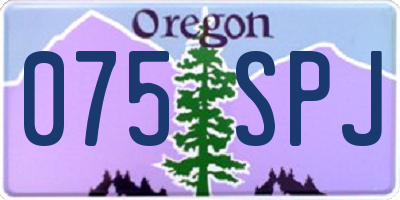 OR license plate 075SPJ