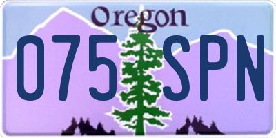 OR license plate 075SPN