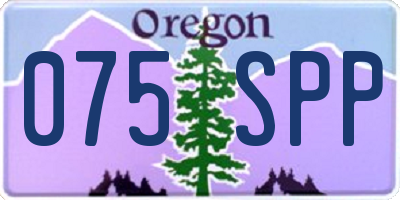 OR license plate 075SPP