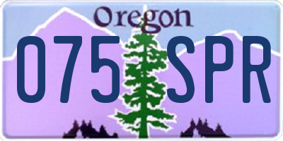 OR license plate 075SPR