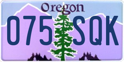 OR license plate 075SQK