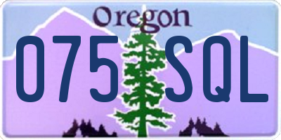 OR license plate 075SQL
