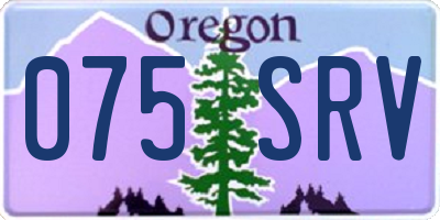 OR license plate 075SRV