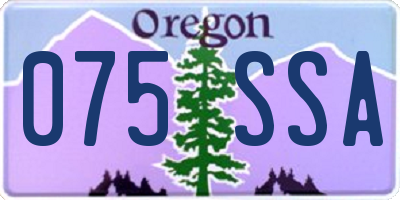 OR license plate 075SSA