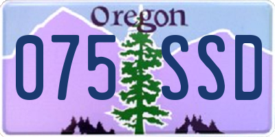 OR license plate 075SSD