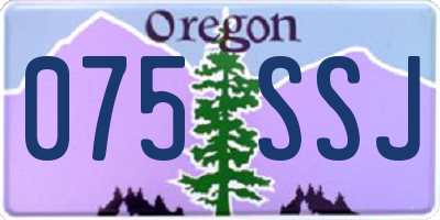 OR license plate 075SSJ