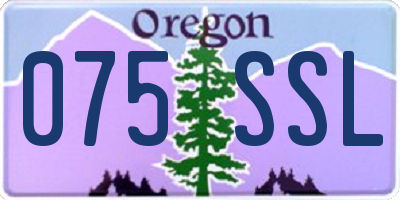 OR license plate 075SSL