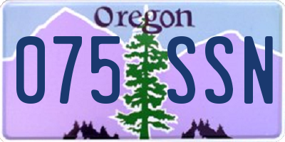 OR license plate 075SSN