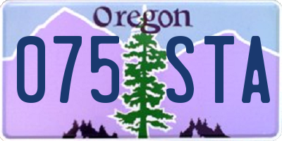 OR license plate 075STA