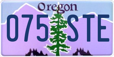 OR license plate 075STE