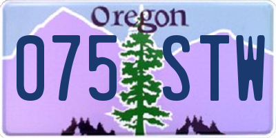 OR license plate 075STW