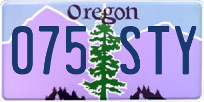 OR license plate 075STY