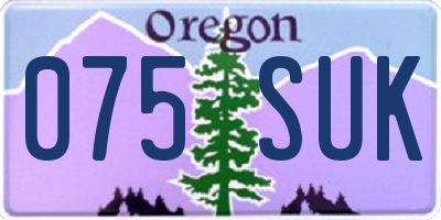 OR license plate 075SUK