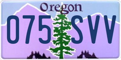 OR license plate 075SVV
