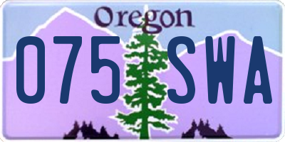 OR license plate 075SWA