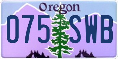 OR license plate 075SWB