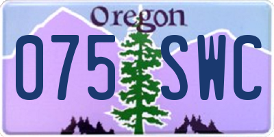 OR license plate 075SWC