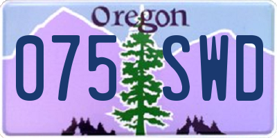 OR license plate 075SWD